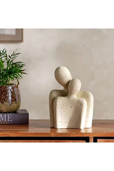 PAN HOME Naim Polyresin Man Woman Decor Figurine 18x9x24.5cm - Beige