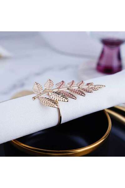 PAN HOME RIDAH S/4 NAPKIN RING GOLD 6.3X5.5X4.3CM