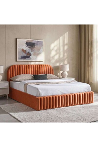 PAN HOME سرير ناديا كوين 160×200 مع تخزين هيدروليكي - برتقالي