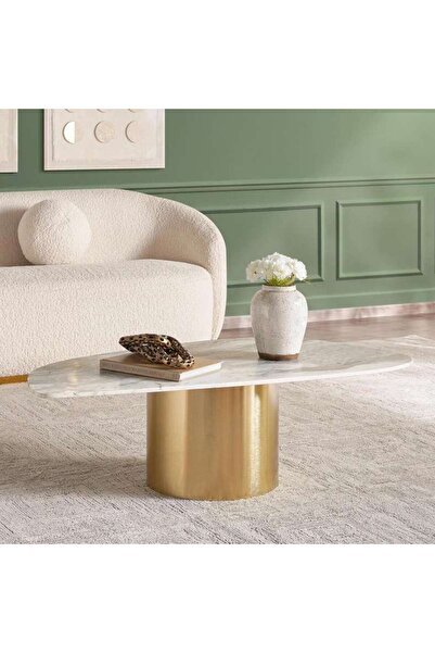 PAN HOME Sparonite Coffee Table Medium - White & Gold