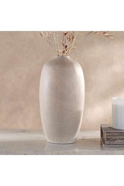 PAN HOME Odin Lesli Polyresin Decor Vase 16x16x30cm - Beige