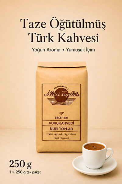 Nuri Toplar Geleneksel Türk Kahvesi 250 g – Siparişe Özel İnce Öğütüm Taze Çe...
