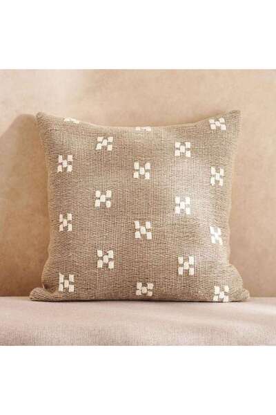 PAN HOME Pinwheel Linen Dotty Down Feel Filled Cushion 50x50cm - Linen
