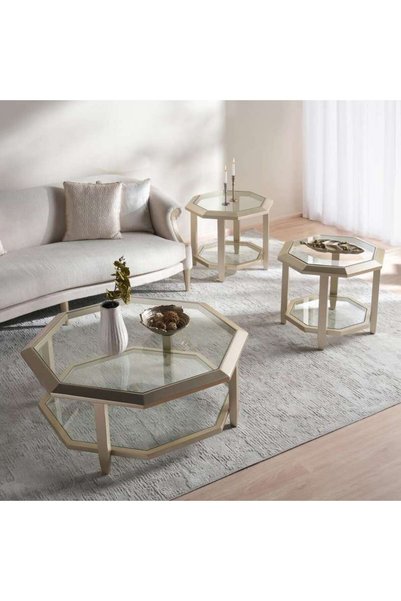 PAN HOME طقم قهوة سانكتوم 1+2 - ذهبي