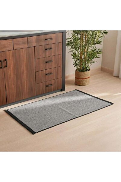 PAN HOME سجادة شينيل لوكس المنسوجة المسطحة 90×150 سم - أسود