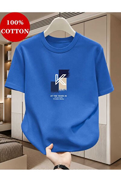 ORVIO Group Tricou din bumbac imprimat pentru bărbați - Model simplu și elegant