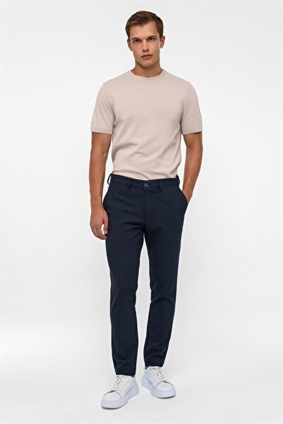 SÜVARİ Lacivert Slim Desenli Pantolon