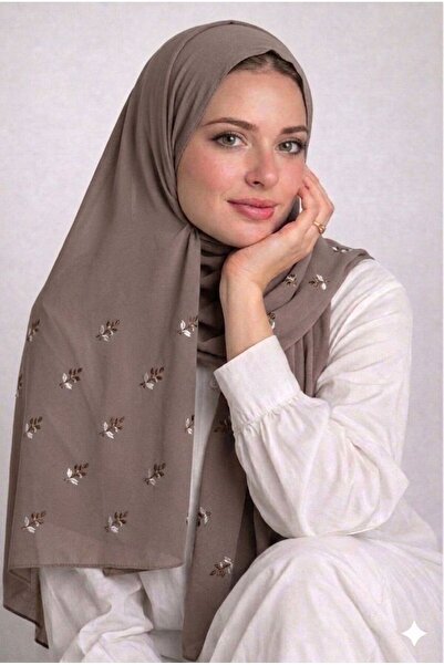 Veil Designer Baluan Muka Bual Two Layers with Embroidery on Both Ends Japane...