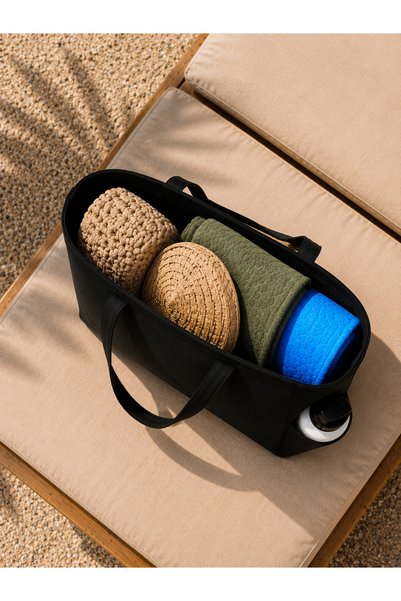 Özlem Toys Lux Mesh Large Volume Pocket Bag with Handle, Sand and Water Repellent, Useful Beach and Pool Bag