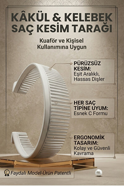 BOMİAS Češalj za šišanje zalisaka BIJELI, češalj za šišanje u obliku leptira,...