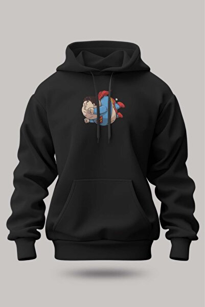 buzagi tasarım ürünleri Superman Chubby Unisex Hooded Sweatshirt
