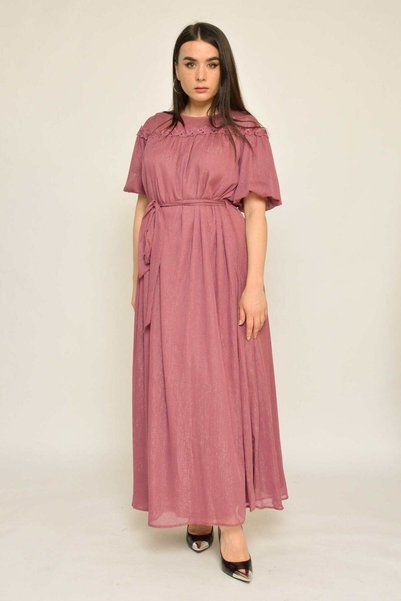 Nichii Plain A-Line Maxi Belted Dress