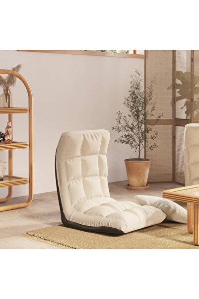 Concept Scaun de podea pliabil, crem, material textil