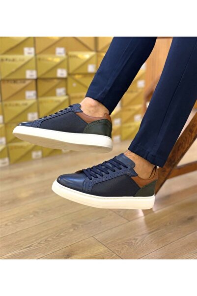 Parlak Hakiki Deri Lazer Baskılı Sneakers Ayakkabı