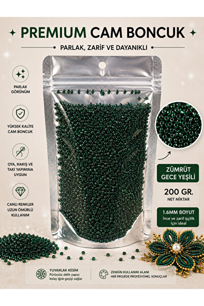200 gr Koyu Yeşil Cam Boncuk 2.5 mm