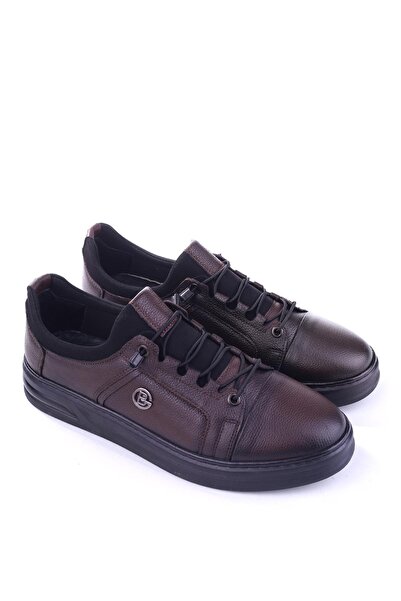 Papuçsepeti Papuç Sepeti 610 Genuine Leather Stretch Lace-Up Casual Men's Shoes