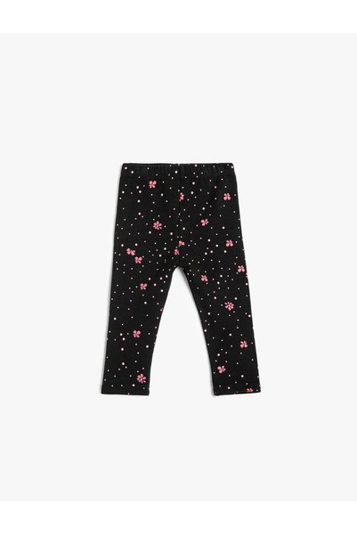 Koton Floral Leggings - Cotton Elastic Waist