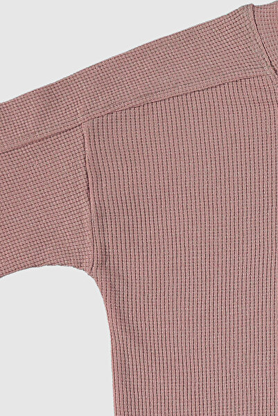 hepbaby Açık Mürdüm, Waffle Dokulu Şortlu Çocuk Takım Hb23990