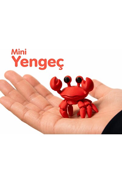 Yapı3D 🦀 Eklemli Mini Yengeç Anahtarlık – Hareketli Tasarım – Sert Plastik –...