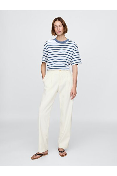 GAP Erkek Kırık Beyaz Gap × DÔEN Pileli Denim Pantolon