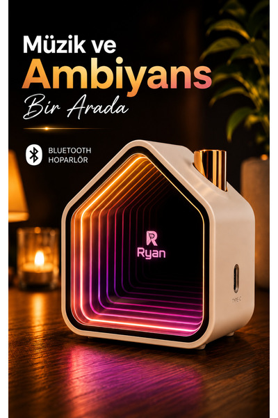 Ryan Bluetooth Hoparlör Kablosuz Taşınabilir Şarjlı Mini Hoparlör TWS Çift Eş...