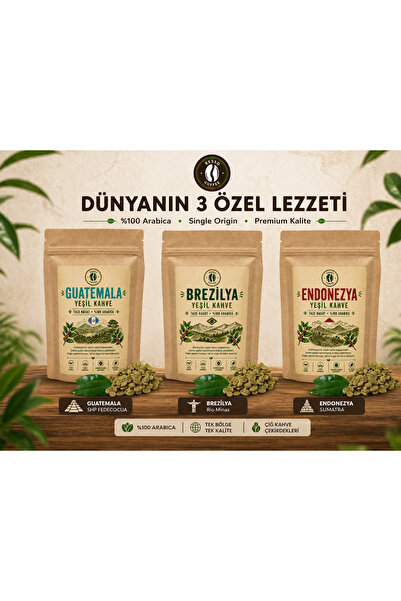 RESSO COFFEE Guatemala Brezilya Endonezya Çiğ Yeşil Kahve Çekirdeği Arabica (...