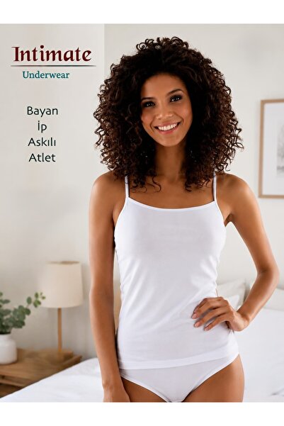 İntimate Women's Cotton Thin Strap Basic Undershirt 3-Pack White