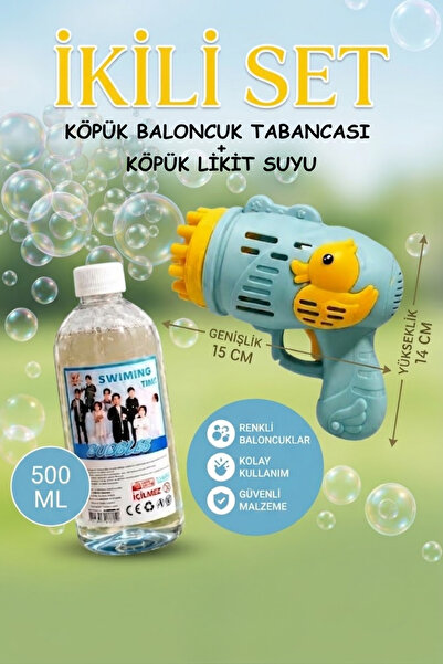 düşler oyuncak dünyası Duck 23 Delikli Pilli Köpük Atan Tabanca Oyuncağı Bubb...