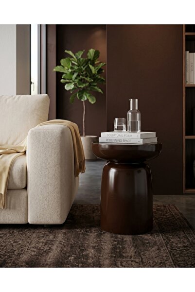Velura Home & Living Fargo Mantar Yan Sehpa - Koyu Ceviz
