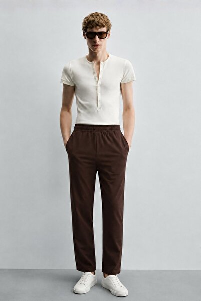 Madmext Bitter Brown Relaxed Men's Trousers 6510