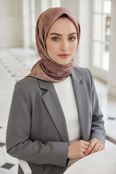 Vissona %100 Twill İpek Doku Desenli Pudra Renkli 90x90 Eşarp Dikim Şekli : E...