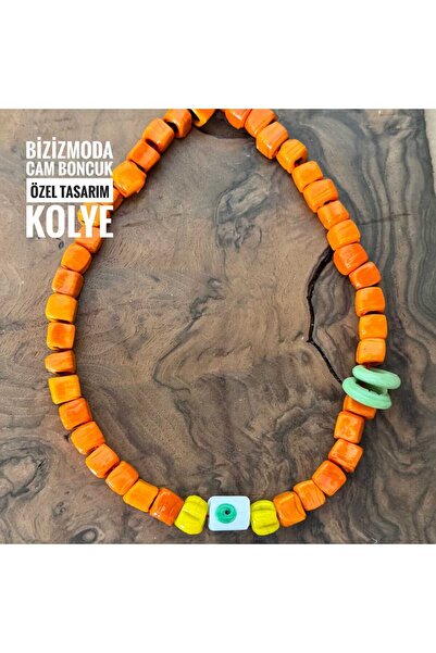 bizizmoda Bodrum Cam Boncuk Serenay Cam Kolye Nazar Boncuk Kolye