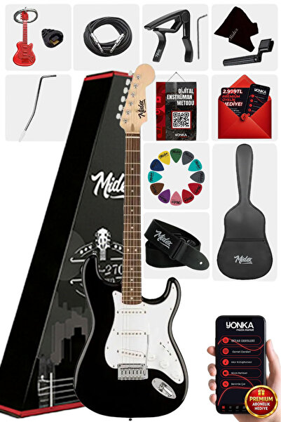 Midex Rph-30wb Gül Klavye Strat Kasa Sss Elektro Gitar Seti