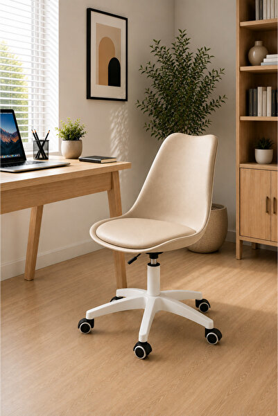 Taimi Ergonomic 360° Swivel Adjustable Height Office Chair, Padded, with whee...