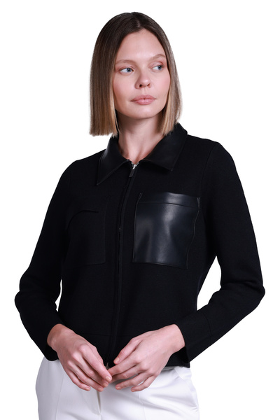 Sempre Pulover minimalist pentru femei cu mânecă lungă și fermoar - Detaliu d...