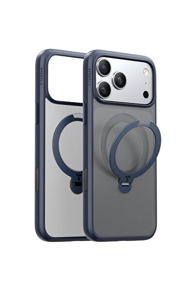 TORRAS Husa pentru iPhone 17 Pro - Ostand Spin MagSafe Series - Navy Blue