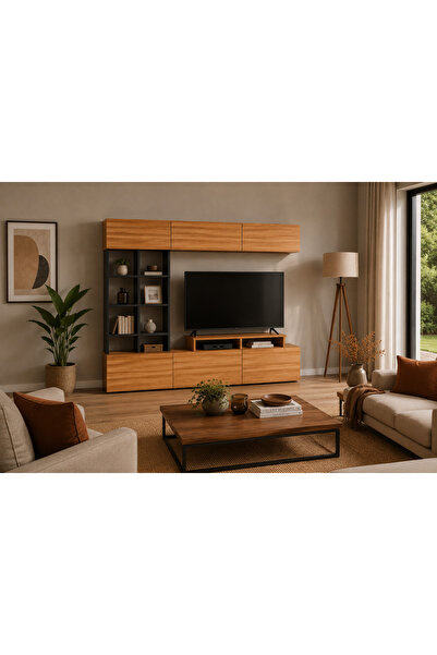 Decorotika SASA TV ÜNİTESİ SİYAH TEAK