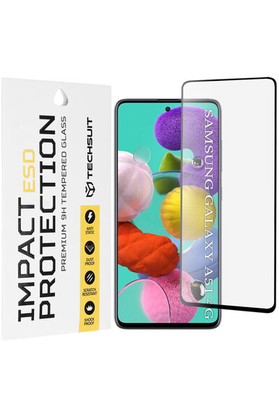 Techsuit Folie pentru Samsung Galaxy A51 4G / A51 5G - ESD Glass - Negru