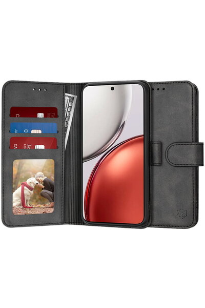 Techsuit Husă pentru Honor Magic8 Lite - Tip Agendă - Negru