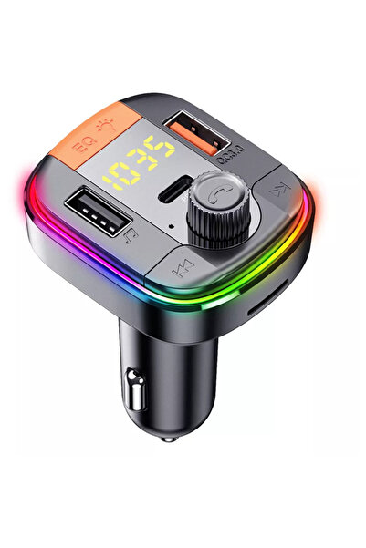 Yesido Încărcător auto cu modulator FM, display LED, 2xUSB, Type-C, 18W - (Y4...