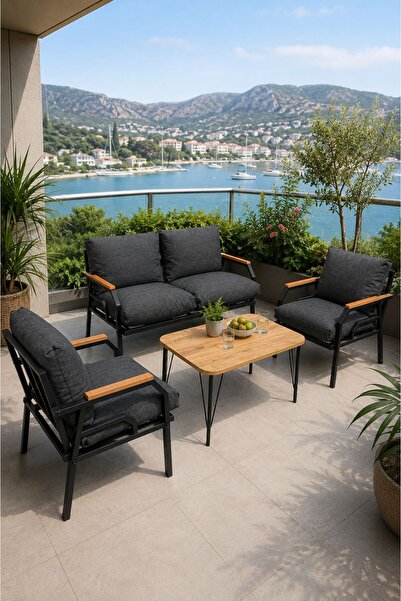 Dekoport Kutay Balkon Takımı, Bahçe Takımı, Çay Seti Koltuk Takımı, Metal Kan...
