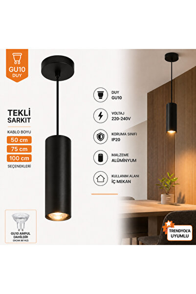 VoltMARKET Türkiye’nin Elektrik Marketi Modern GU10 Tekli Sarkıt Aydınlatma S...