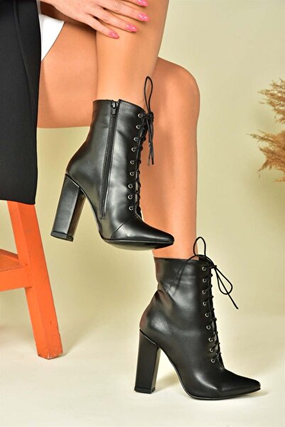 Fox Shoes حذاء نسائي أسود بكعب سميك للاستخدام اليومي N372506209