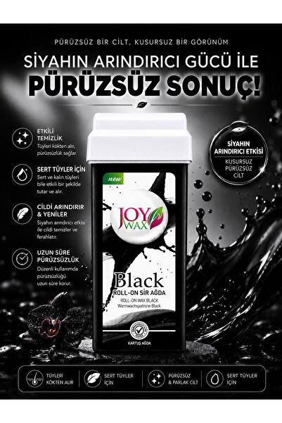 JOYWAX Joy Wax 3 Adet Kartuş Agda Black +125ml Yağ+10mt Bez+30 Numara 3lü Göz Farı