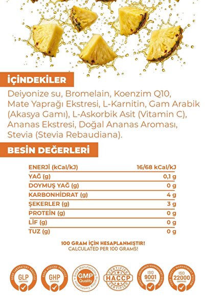 Anadolu Nektarı Bromelain mix syrup 750 ml Ananas içeren Detox Şurubu