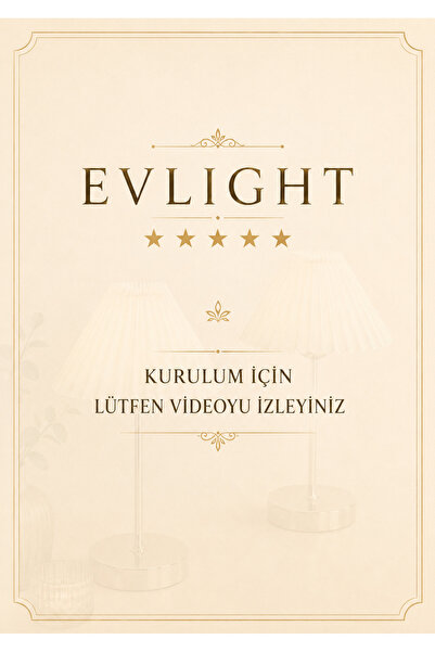 EvLight 2’li Maison Pileli Gümüş Abajur
