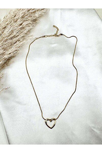 Eylülün Takısı Gold Renk Çelik Kalp Kolye Pinterest Tarzı