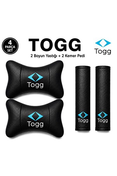 BRTSHOPPİNG Togg Oto Boyun Destek Yastığı ve Emniyet Kemeri Kılıfı – Ergonomi...