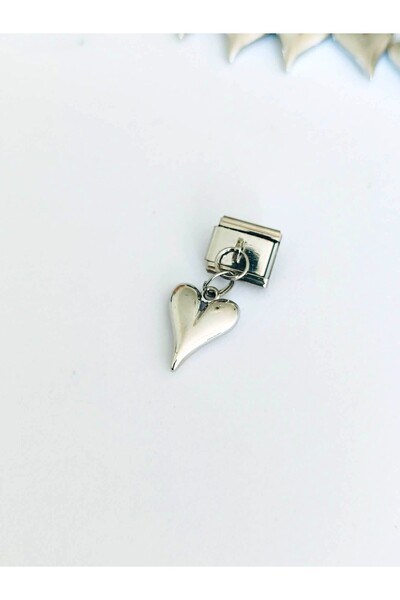 Umrece Silver Heart Italian Charm