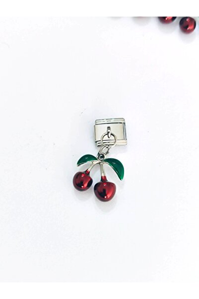 Umrece Cherry Detail Stainless Steel Charm